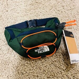 The North Face Green and Orange Belt Bag Sporty Design